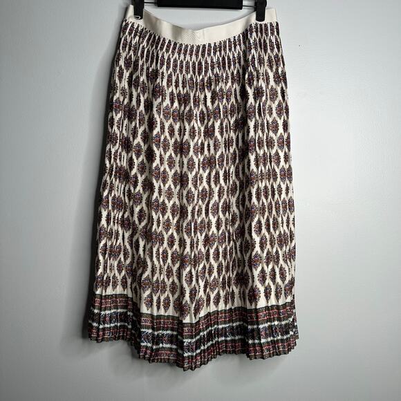 Madewell Women’s Pleated Diamond Floral Midi Skirt NWT Size 2 missing belt - Picture 2 of 9